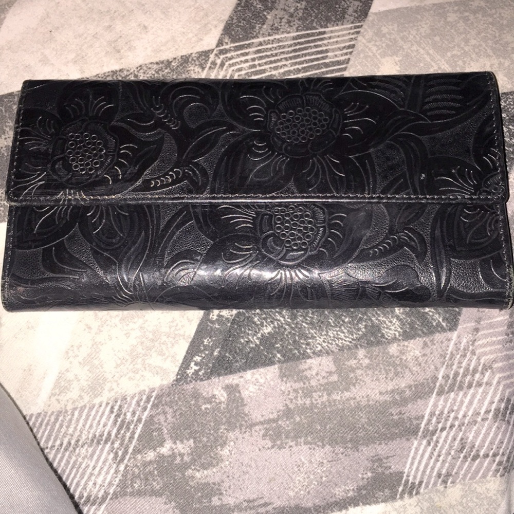 Flower Textured Leather Wallet (VINTAGE)